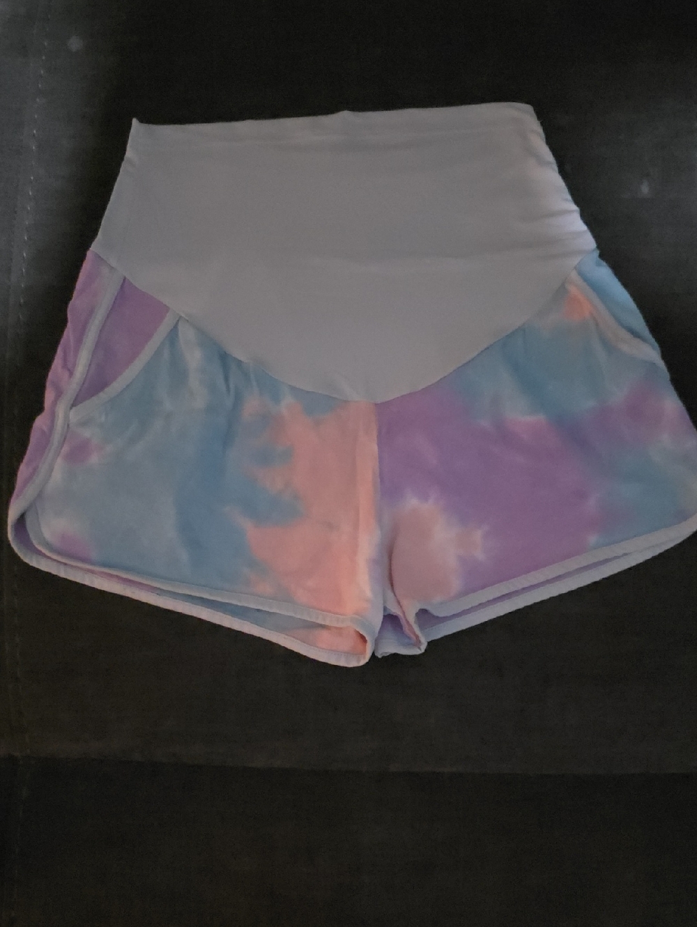 Amazon Pastel Tie-Dye High Waist Maternity Shorts - Blue Pink Purple Peach